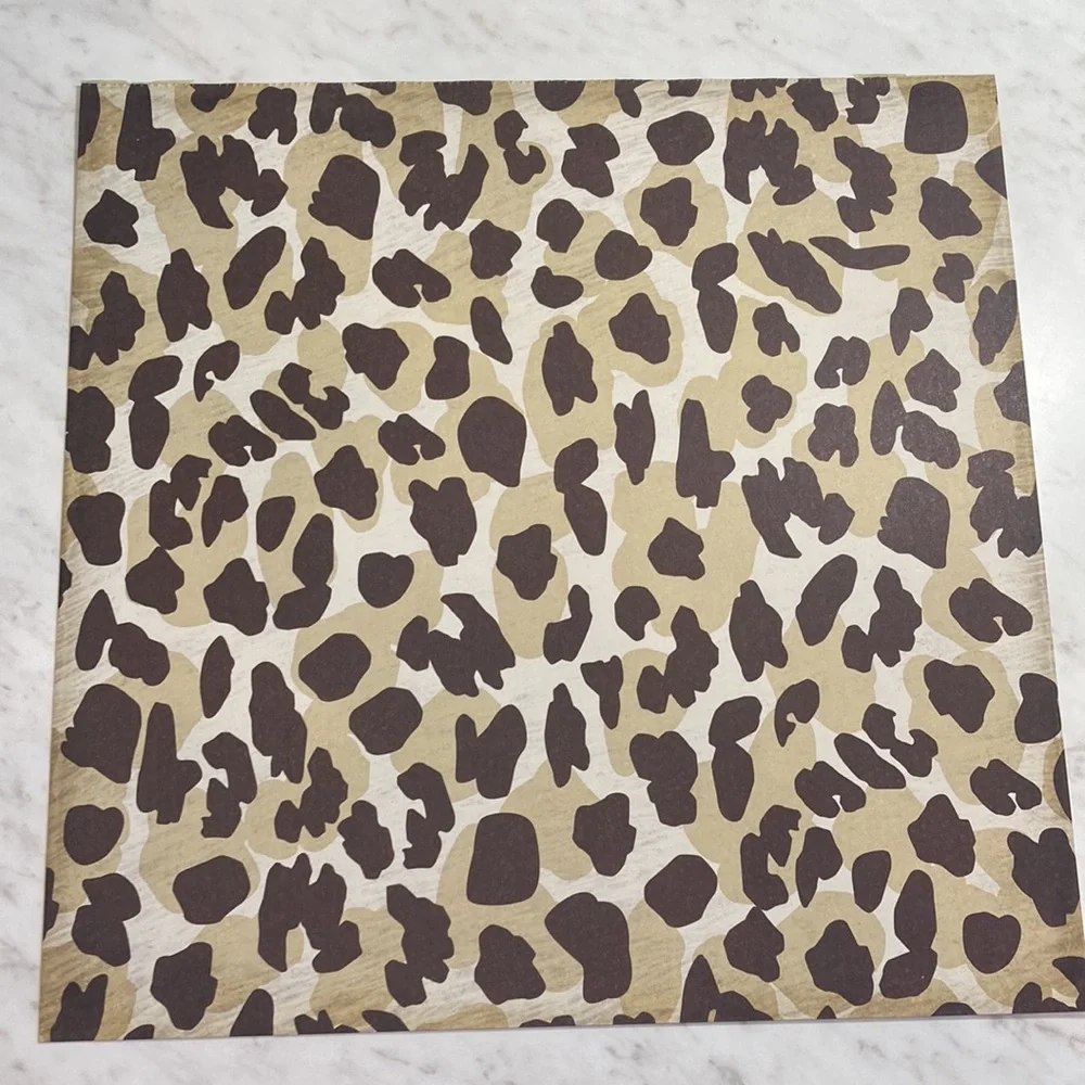 Tan Orange Animal Print 12x12 Scrapbook Paper 15 Sheets